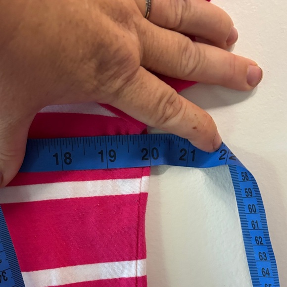 Ralph Lauren hot pink and White Striped Tee sz XL - Picture 6 of 8